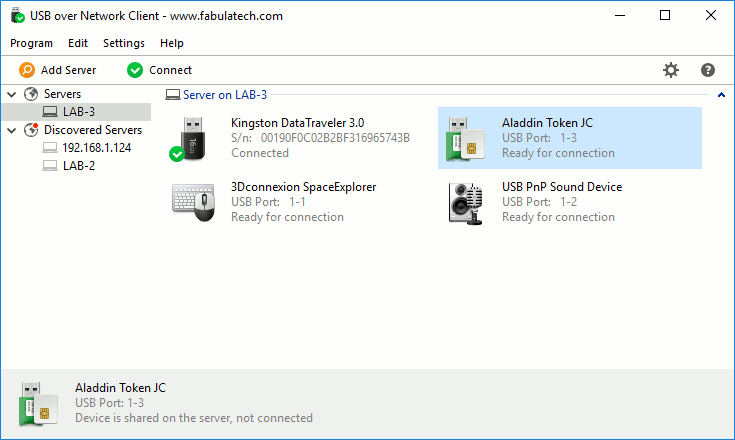 Screenshot for USB over Network 4.7.4